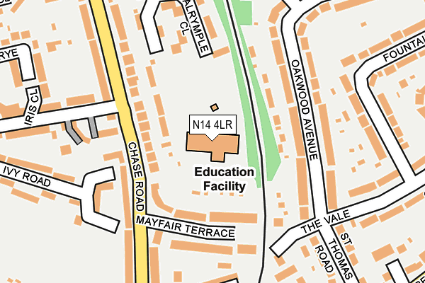 N14 4LR map - OS OpenMap – Local (Ordnance Survey)