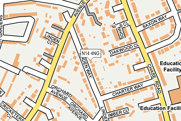 N14 4NG map - OS OpenMap – Local (Ordnance Survey)