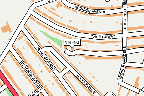 N14 4NQ map - OS OpenMap – Local (Ordnance Survey)