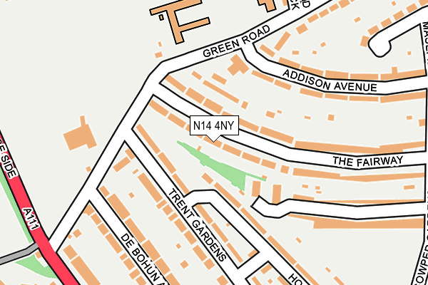 N14 4NY map - OS OpenMap – Local (Ordnance Survey)