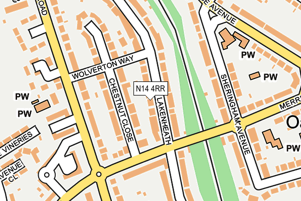 N14 4RR map - OS OpenMap – Local (Ordnance Survey)
