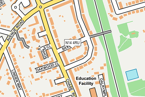 N14 4RU map - OS OpenMap – Local (Ordnance Survey)