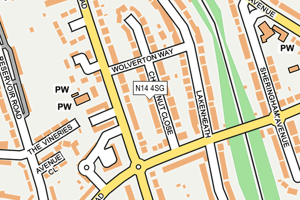 N14 4SG map - OS OpenMap – Local (Ordnance Survey)