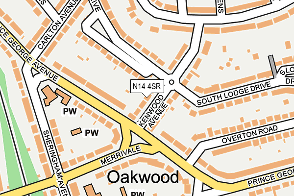 N14 4SR map - OS OpenMap – Local (Ordnance Survey)