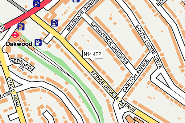 N14 4TP map - OS OpenMap – Local (Ordnance Survey)