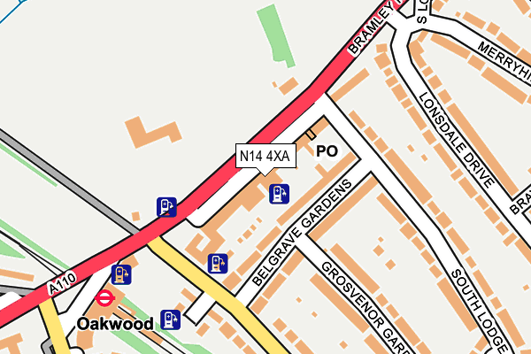 N14 4XA map - OS OpenMap – Local (Ordnance Survey)