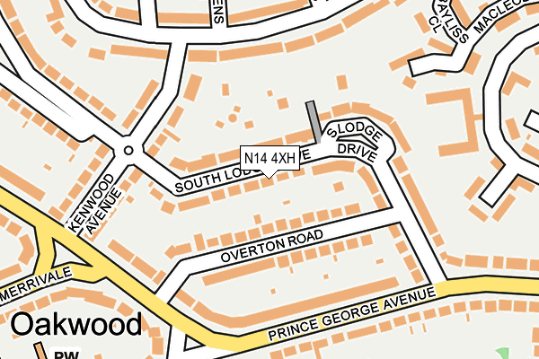 N14 4XH map - OS OpenMap – Local (Ordnance Survey)