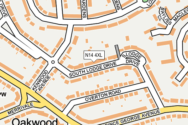 N14 4XL map - OS OpenMap – Local (Ordnance Survey)