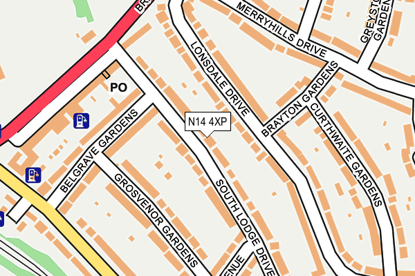 N14 4XP map - OS OpenMap – Local (Ordnance Survey)