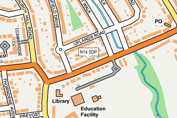 N14 5DP map - OS OpenMap – Local (Ordnance Survey)