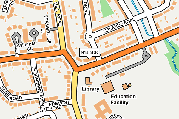 N14 5DR map - OS OpenMap – Local (Ordnance Survey)