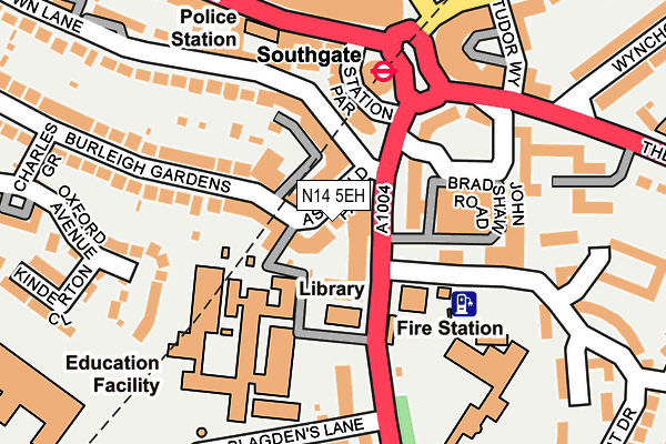 N14 5EH map - OS OpenMap – Local (Ordnance Survey)