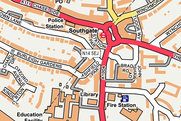 N14 5EJ map - OS OpenMap – Local (Ordnance Survey)