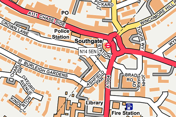 N14 5EN map - OS OpenMap – Local (Ordnance Survey)