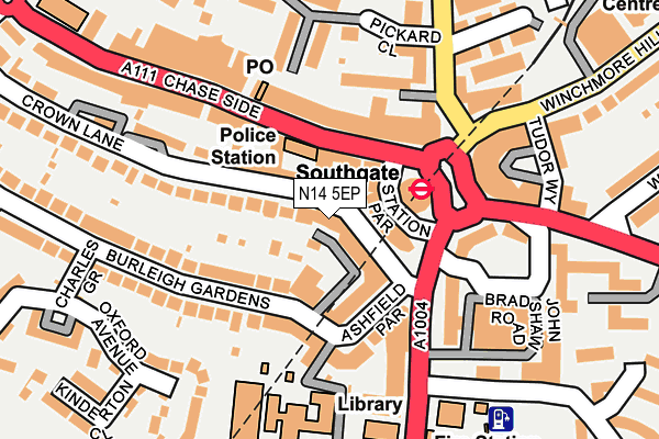 N14 5EP map - OS OpenMap – Local (Ordnance Survey)