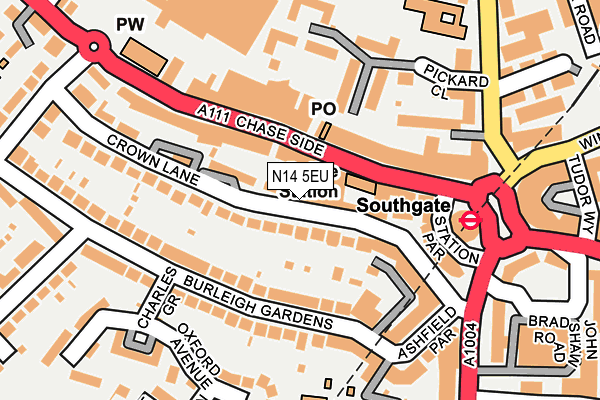 N14 5EU map - OS OpenMap – Local (Ordnance Survey)