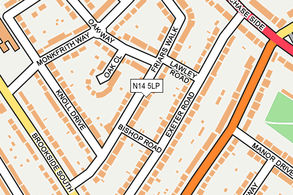 N14 5LP map - OS OpenMap – Local (Ordnance Survey)