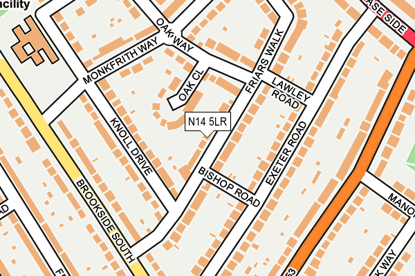 N14 5LR map - OS OpenMap – Local (Ordnance Survey)