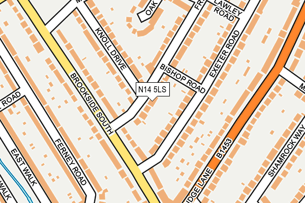 N14 5LS map - OS OpenMap – Local (Ordnance Survey)