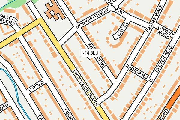 N14 5LU map - OS OpenMap – Local (Ordnance Survey)