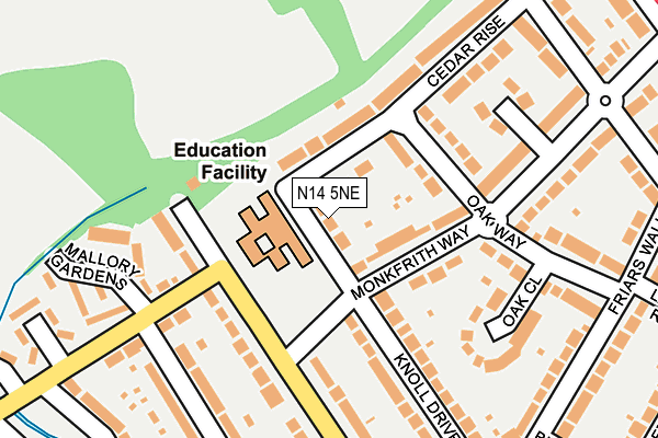 N14 5NE map - OS OpenMap – Local (Ordnance Survey)