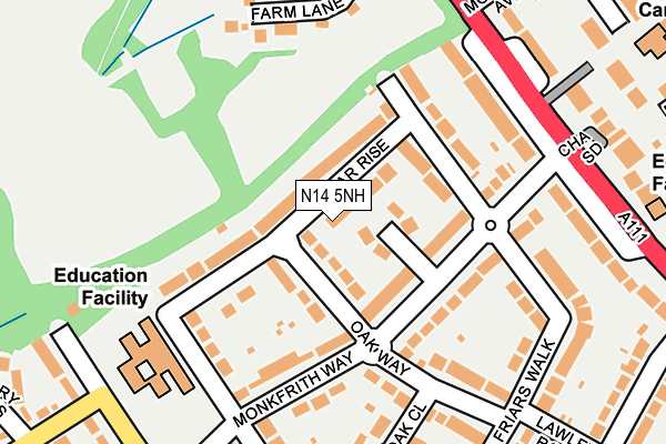 N14 5NH map - OS OpenMap – Local (Ordnance Survey)