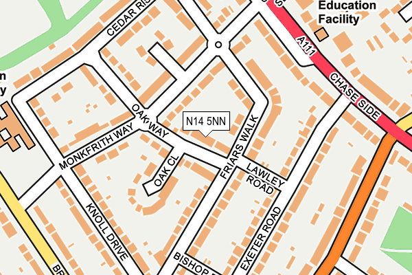 N14 5NN map - OS OpenMap – Local (Ordnance Survey)