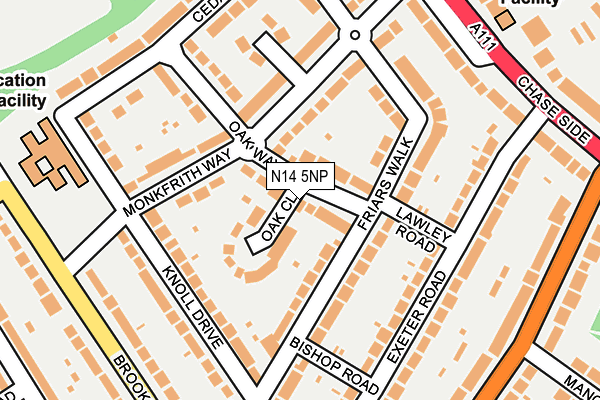 N14 5NP map - OS OpenMap – Local (Ordnance Survey)