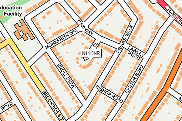 N14 5NR map - OS OpenMap – Local (Ordnance Survey)
