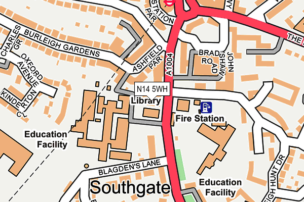 N14 5WH map - OS OpenMap – Local (Ordnance Survey)