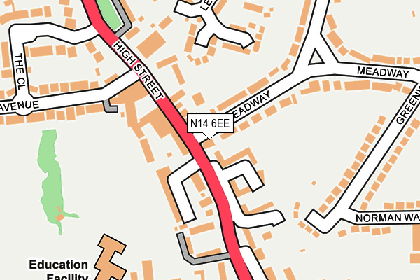 N14 6EE map - OS OpenMap – Local (Ordnance Survey)