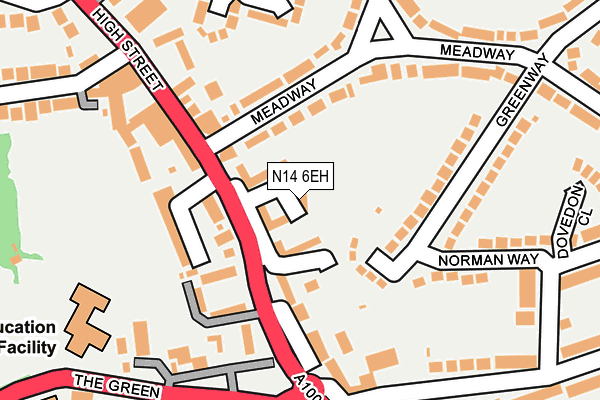 N14 6EH map - OS OpenMap – Local (Ordnance Survey)