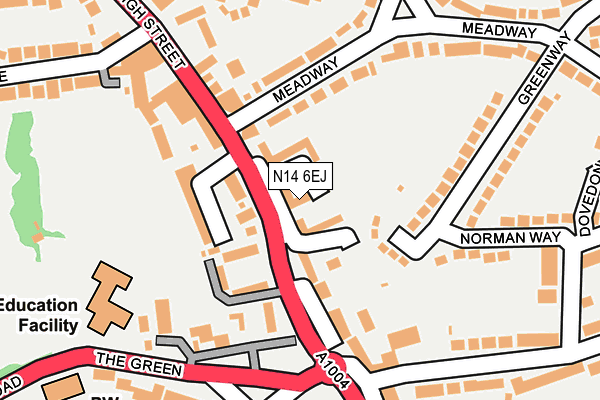 N14 6EJ map - OS OpenMap – Local (Ordnance Survey)