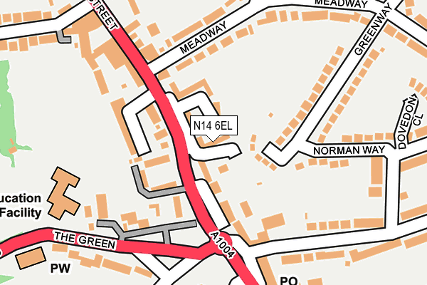 N14 6EL map - OS OpenMap – Local (Ordnance Survey)