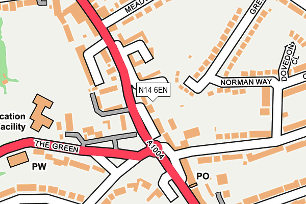 N14 6EN map - OS OpenMap – Local (Ordnance Survey)