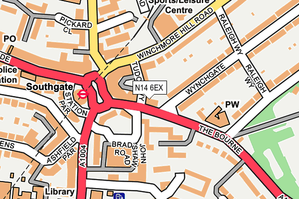 N14 6EX map - OS OpenMap – Local (Ordnance Survey)