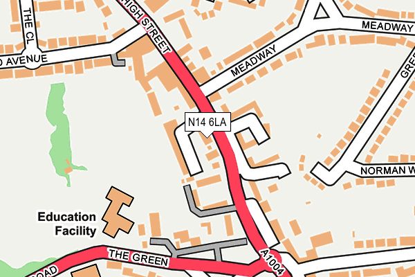 N14 6LA map - OS OpenMap – Local (Ordnance Survey)