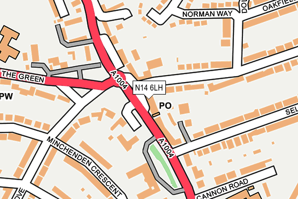N14 6LH map - OS OpenMap – Local (Ordnance Survey)