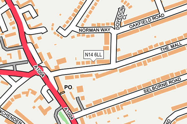 N14 6LL map - OS OpenMap – Local (Ordnance Survey)