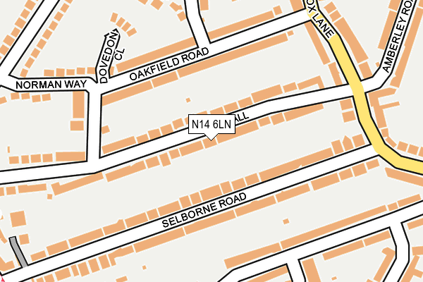 N14 6LN map - OS OpenMap – Local (Ordnance Survey)