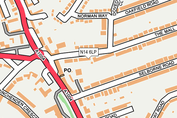 N14 6LP map - OS OpenMap – Local (Ordnance Survey)