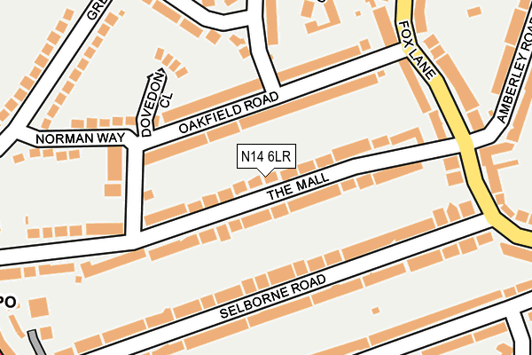 N14 6LR map - OS OpenMap – Local (Ordnance Survey)