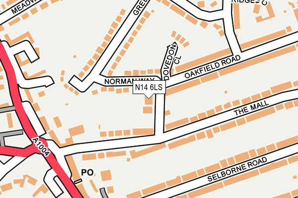 N14 6LS map - OS OpenMap – Local (Ordnance Survey)