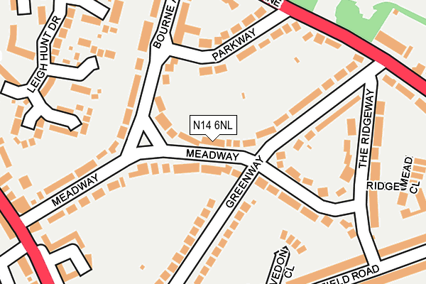 N14 6NL map - OS OpenMap – Local (Ordnance Survey)