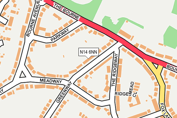 N14 6NN map - OS OpenMap – Local (Ordnance Survey)