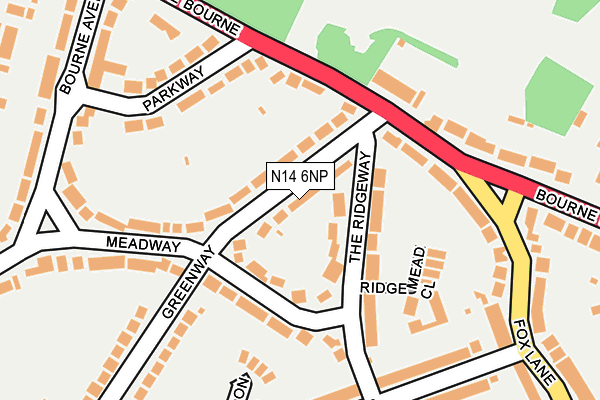 N14 6NP map - OS OpenMap – Local (Ordnance Survey)