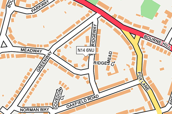 N14 6NU map - OS OpenMap – Local (Ordnance Survey)