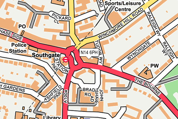 N14 6PH map - OS OpenMap – Local (Ordnance Survey)