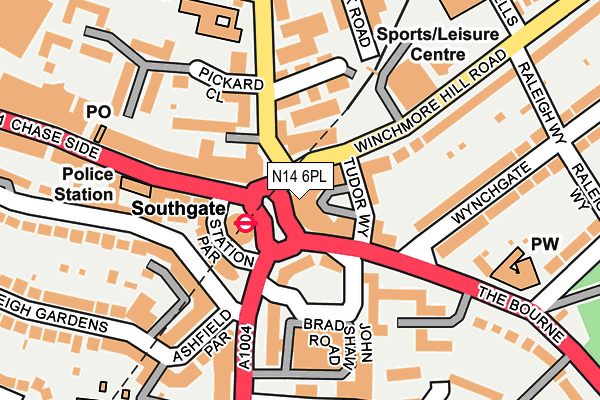 N14 6PL map - OS OpenMap – Local (Ordnance Survey)