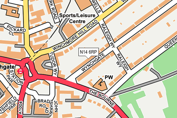 N14 6RP map - OS OpenMap – Local (Ordnance Survey)